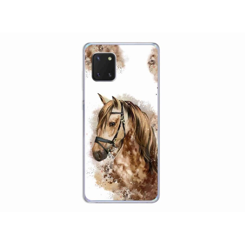 Gelový kryt mmCase na mobil Samsung Galaxy Note 10 Lite - hnědý kreslený kůň