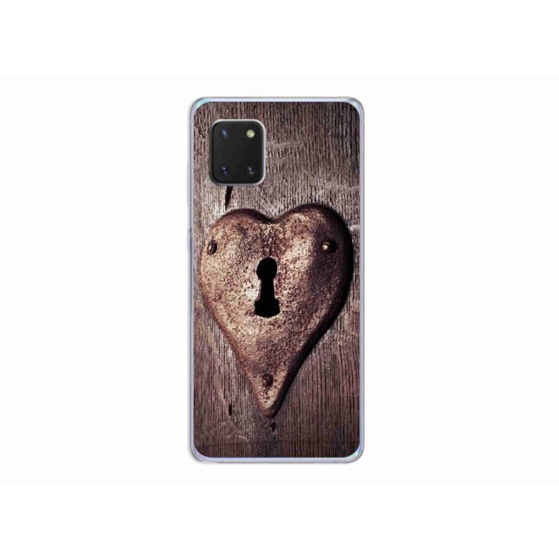Gelový kryt mmCase na mobil Samsung Galaxy Note 10 Lite - zámek ve tvaru srdce