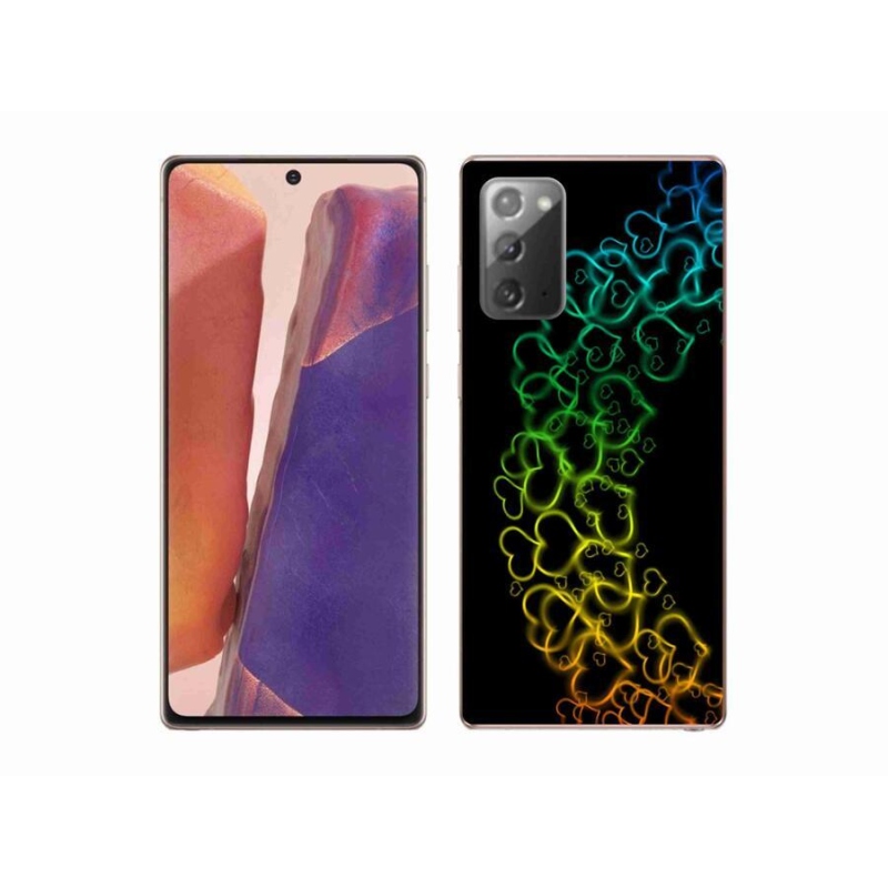 Gelový kryt mmCase na mobil Samsung Galaxy Note 20/Note 20 5G - barevná srdíčka