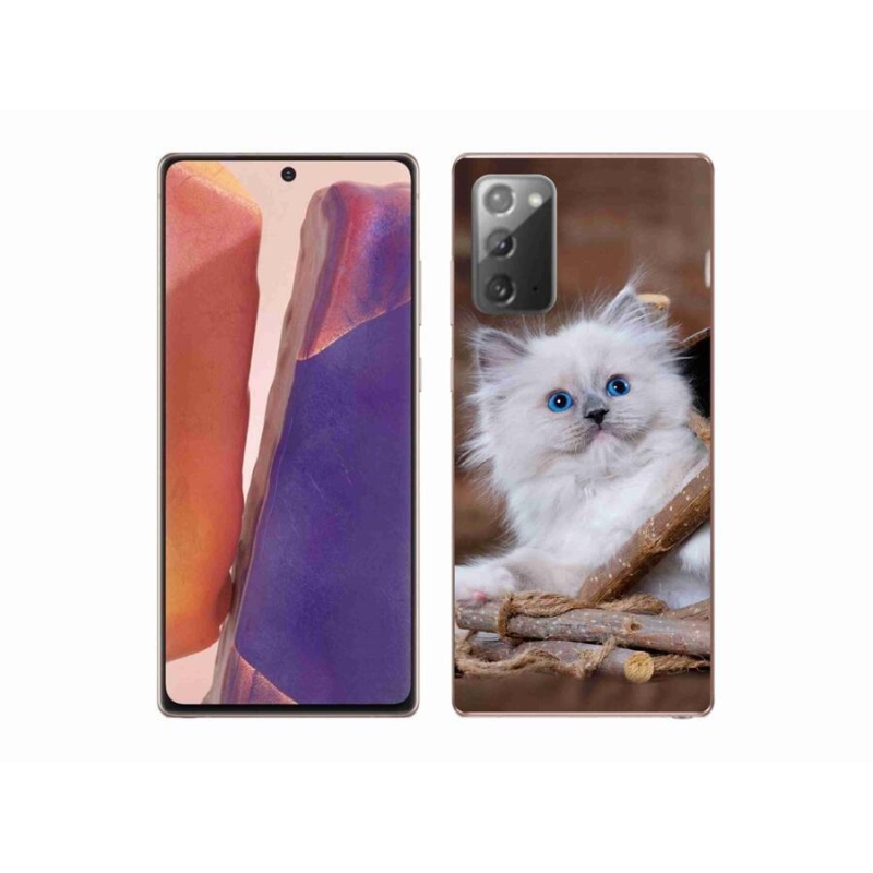 Gelový kryt mmCase na mobil Samsung Galaxy Note 20/Note 20 5G - bílé kotě