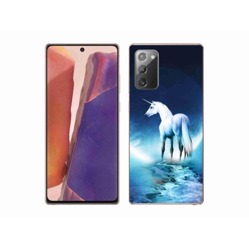 Gelový kryt mmCase na mobil Samsung Galaxy Note 20/Note 20 5G - bílý jednorožec