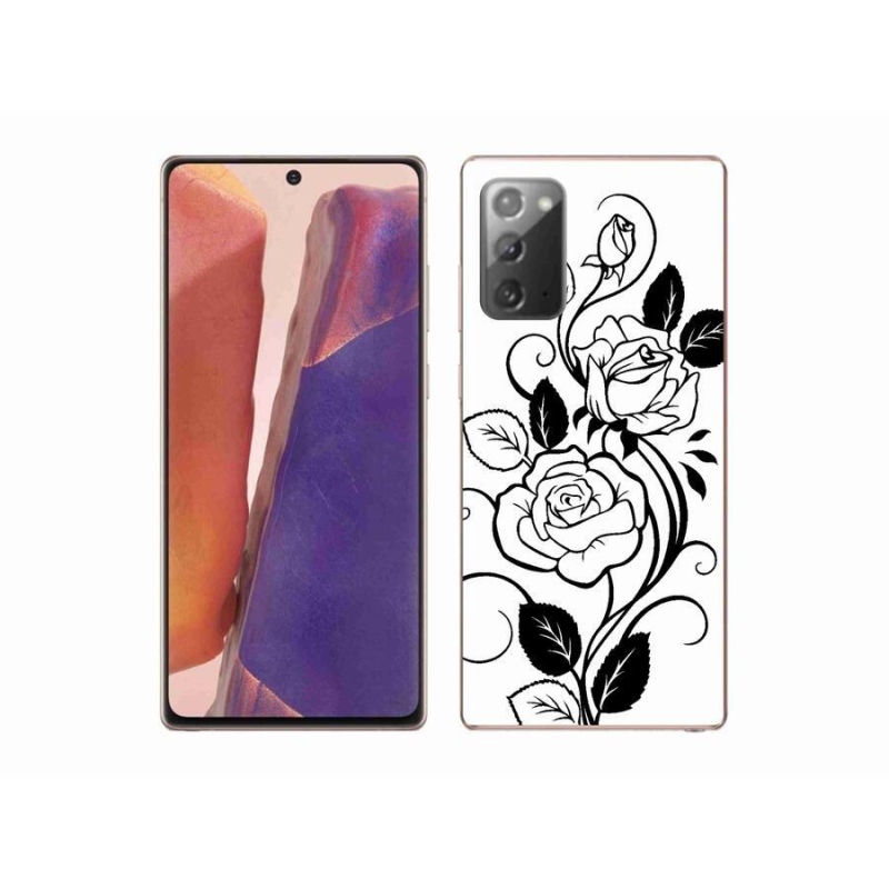 Gelový kryt mmCase na mobil Samsung Galaxy Note 20/Note 20 5G - černobílá růže