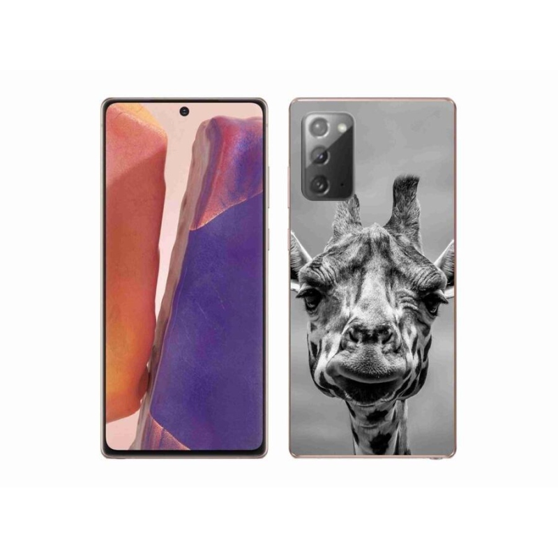 Gelový kryt mmCase na mobil Samsung Galaxy Note 20/Note 20 5G - černobílá žirafa