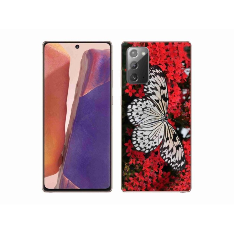 Gelový kryt mmCase na mobil Samsung Galaxy Note 20/Note 20 5G - černobílý motýl 1