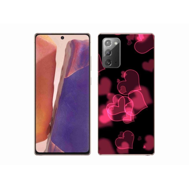 Gelový kryt mmCase na mobil Samsung Galaxy Note 20/Note 20 5G - červená srdíčka