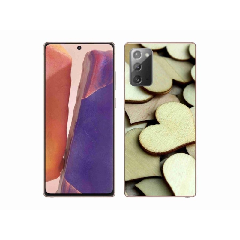 Gelový kryt mmCase na mobil Samsung Galaxy Note 20/Note 20 5G - dřevěná srdíčka
