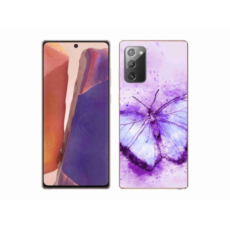 Gelový kryt mmCase na mobil Samsung Galaxy Note 20/Note 20 5G - fialový motýl