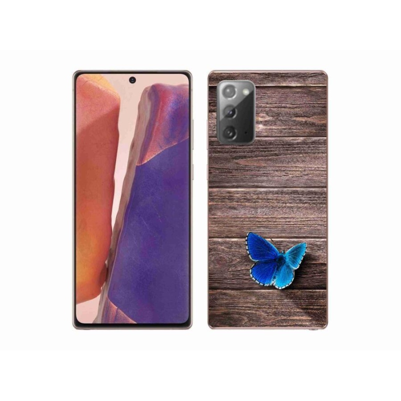 Gelový kryt mmCase na mobil Samsung Galaxy Note 20/Note 20 5G - modrý motýl 1
