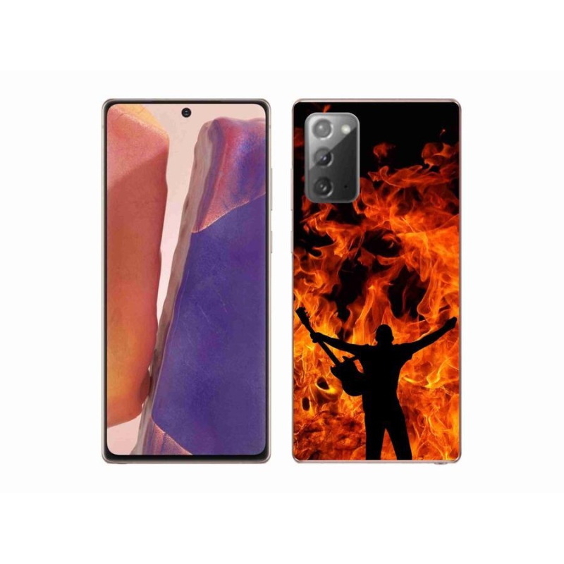 Gelový kryt mmCase na mobil Samsung Galaxy Note 20/Note 20 5G - muzikant a oheň