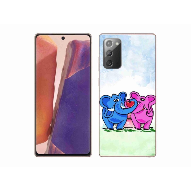 Gelový kryt mmCase na mobil Samsung Galaxy Note 20/Note 20 5G - zamilovaní sloni
