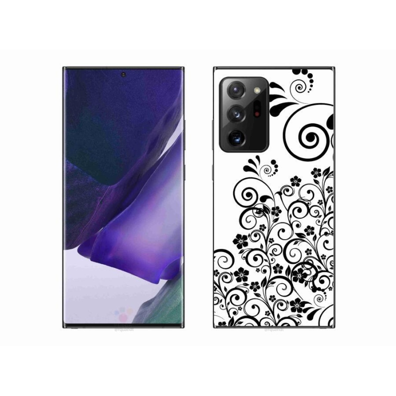Gelový kryt mmCase na mobil Samsung Galaxy Note 20 Ultra - černobílé květinové vzory