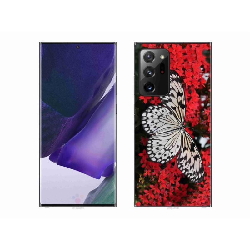 Gelový kryt mmCase na mobil Samsung Galaxy Note 20 Ultra - černobílý motýl 1