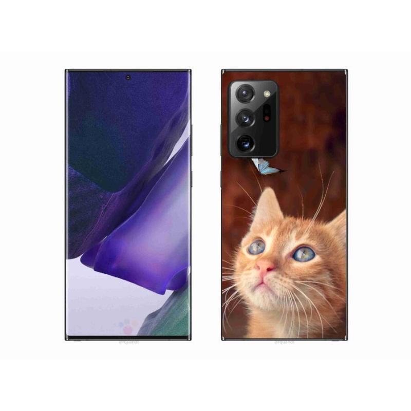 Gelový kryt mmCase na mobil Samsung Galaxy Note 20 Ultra - motýl a kotě