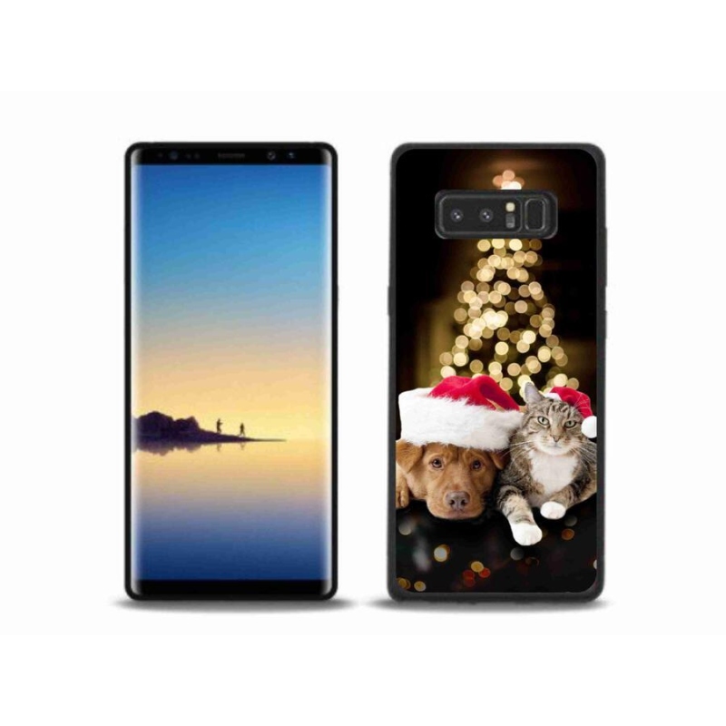 Gelový kryt mmCase na mobil Samsung Galaxy Note 8 - vánoční pes a kočka