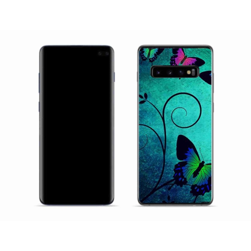 Gelový kryt mmCase na mobil Samsung Galaxy S10 - barevní motýli