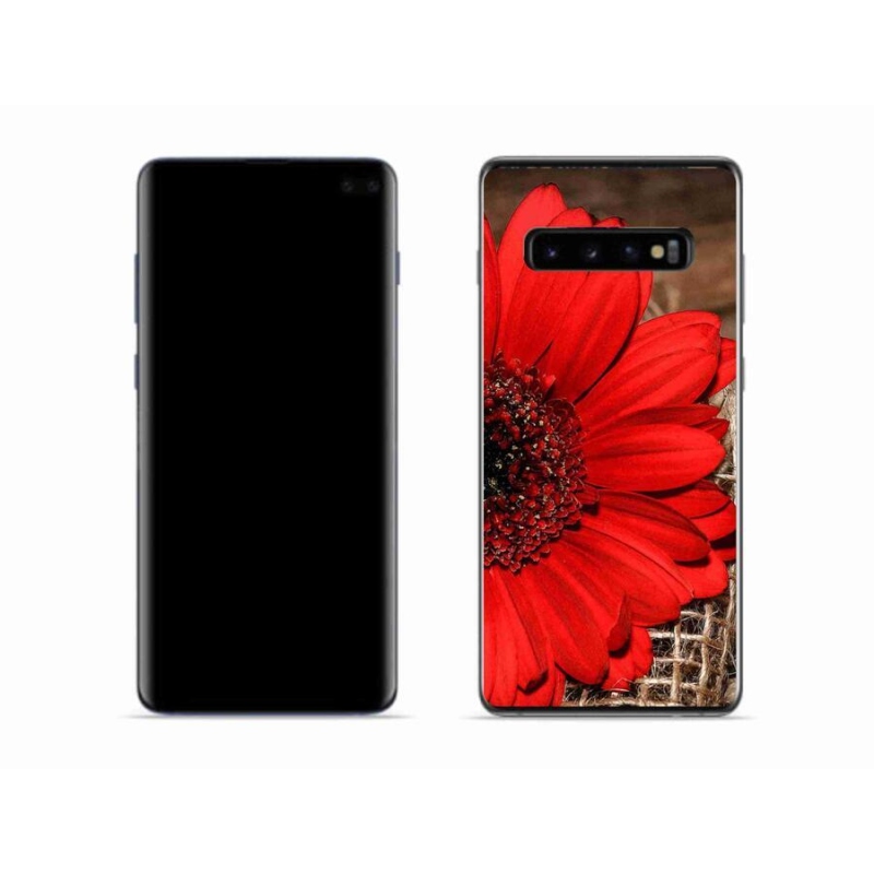 Gelový kryt mmCase na mobil Samsung Galaxy S10 - gerbera