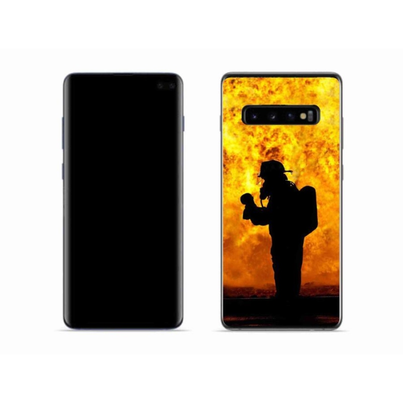 Gelový kryt mmCase na mobil Samsung Galaxy S10 - hasič