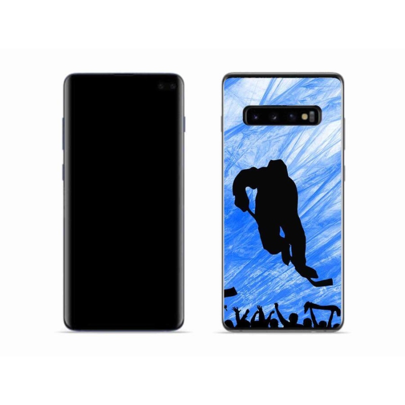 Gelový kryt mmCase na mobil Samsung Galaxy S10 - hokejový hráč