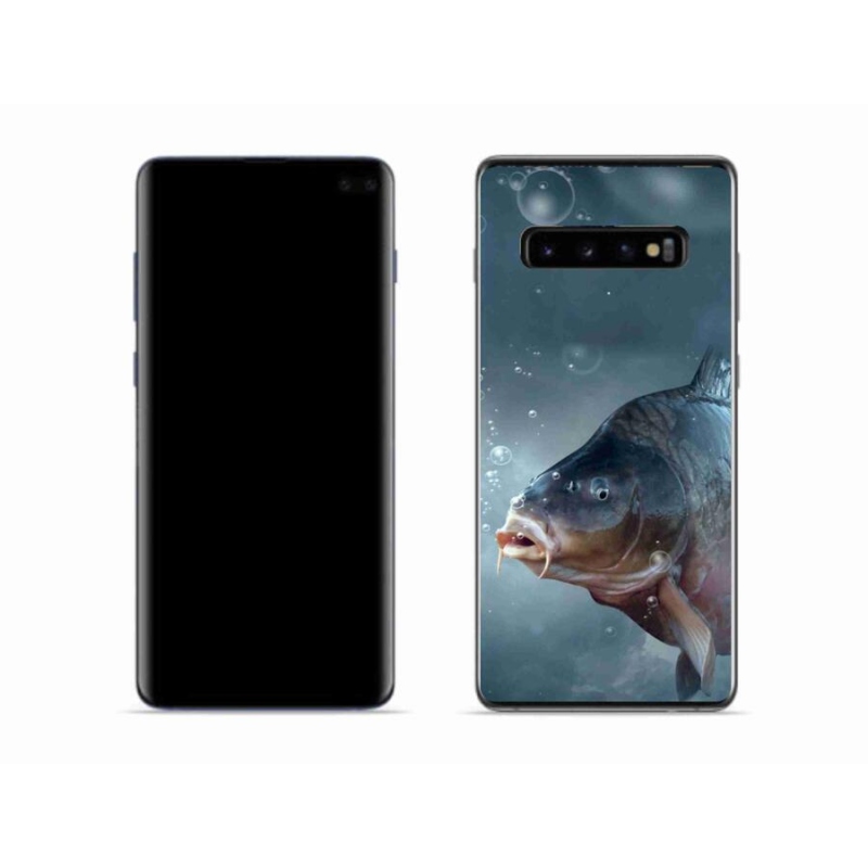Gelový kryt mmCase na mobil Samsung Galaxy S10 - kapr a bublinky