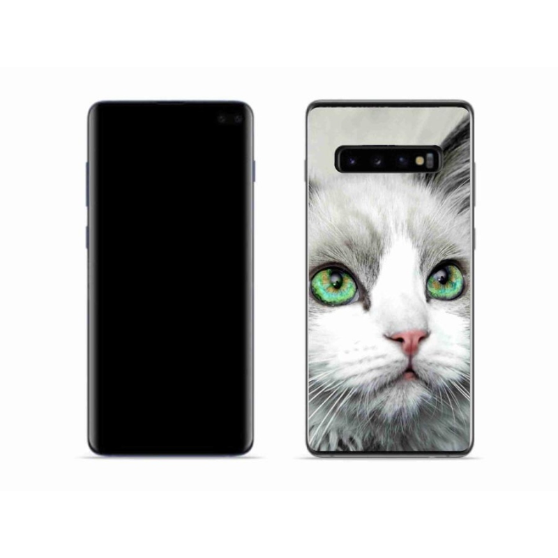 Gelový kryt mmCase na mobil Samsung Galaxy S10 - kočičí pohled
