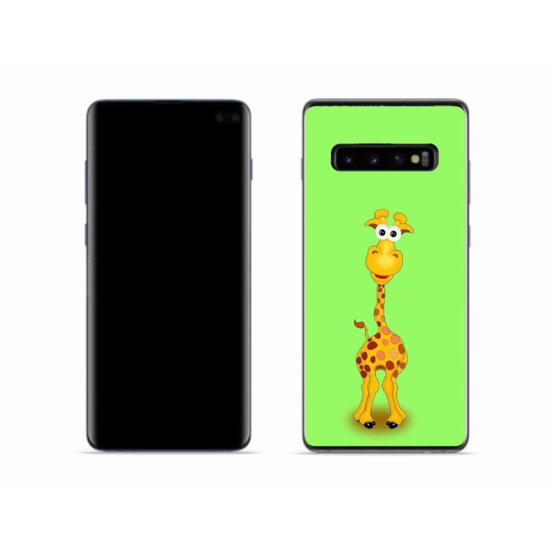 Gelový kryt mmCase na mobil Samsung Galaxy S10 - kreslená žirafa