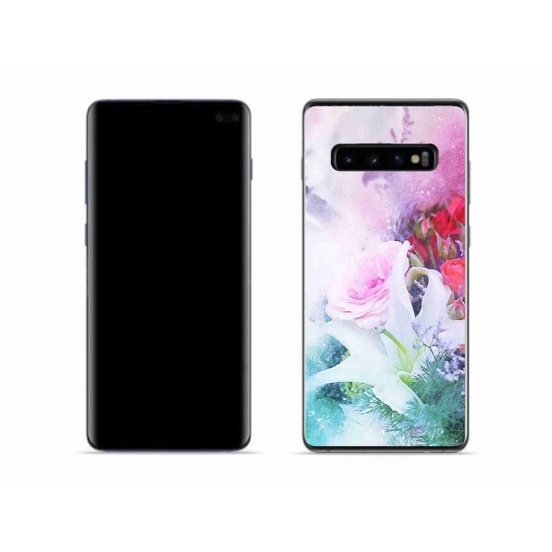 Gelový kryt mmCase na mobil Samsung Galaxy S10 - květiny 4