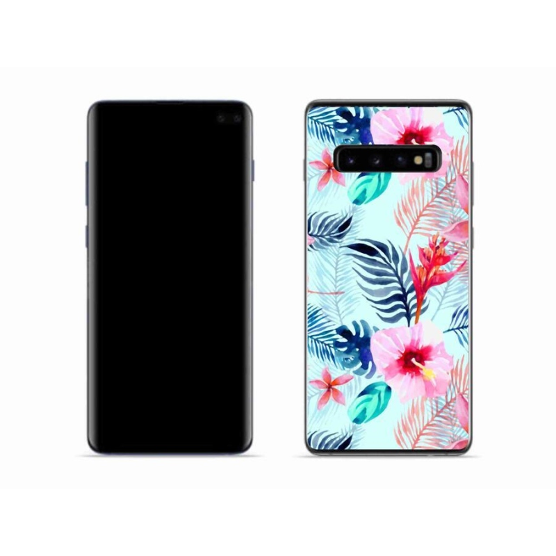 Gelový kryt mmCase na mobil Samsung Galaxy S10 - květiny