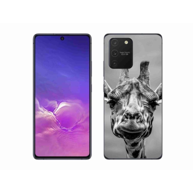 Gelový kryt mmCase na mobil Samsung Galaxy S10 Lite - černobílá žirafa