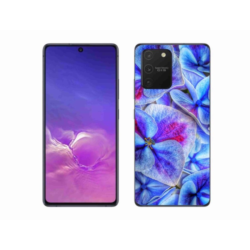 Gelový kryt mmCase na mobil Samsung Galaxy S10 Lite - modré květy 1