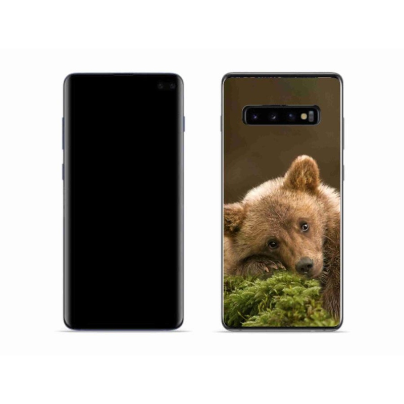 Gelový kryt mmCase na mobil Samsung Galaxy S10 - medvěd