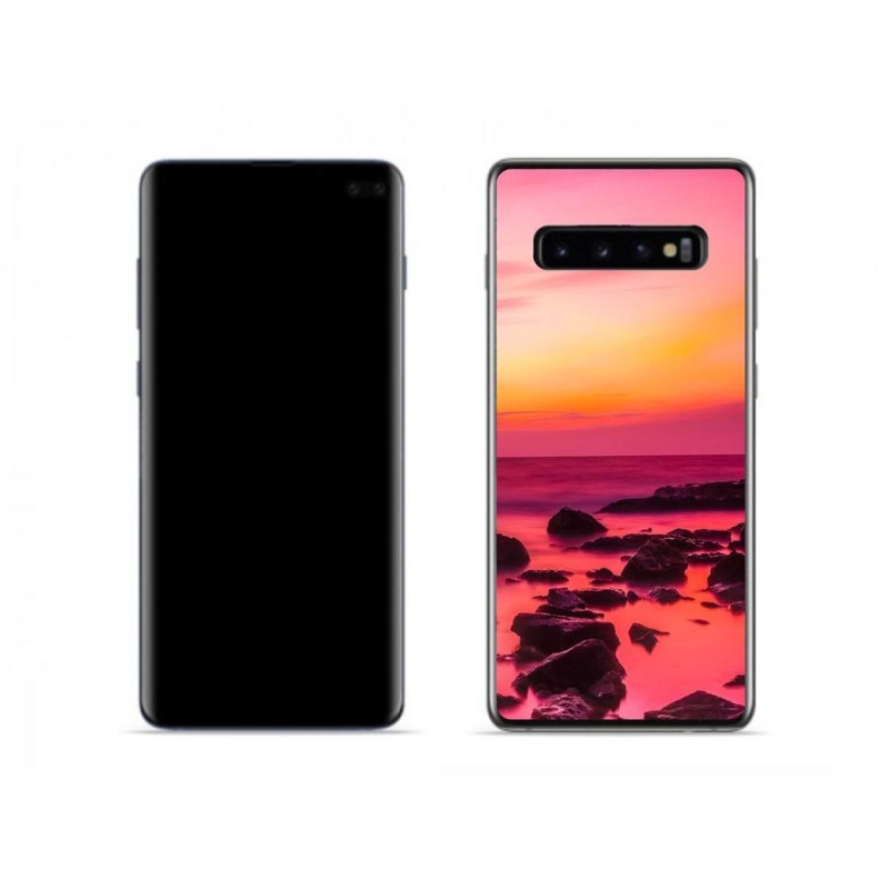 Gelový kryt mmCase na mobil Samsung Galaxy S10 - moře a záře