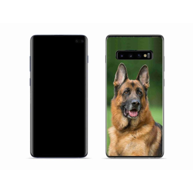 Gelový kryt mmCase na mobil Samsung Galaxy S10 - německý ovčák