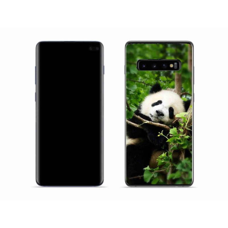 Gelový kryt mmCase na mobil Samsung Galaxy S10 - panda