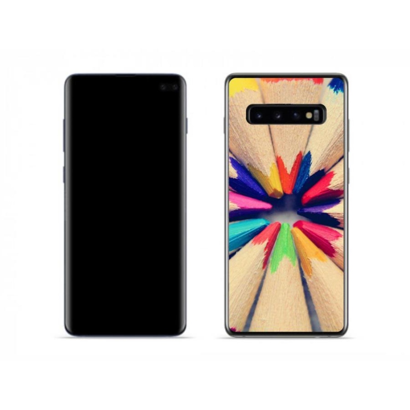 Gelový kryt mmCase na mobil Samsung Galaxy S10 - pastelky