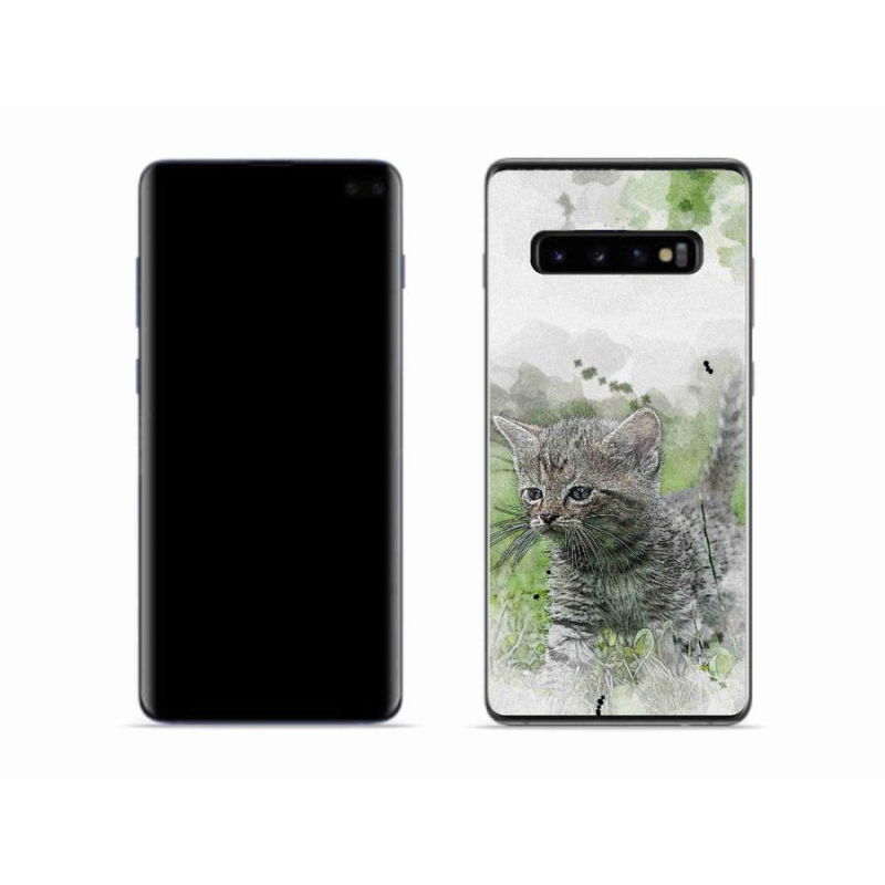 Gelový kryt mmCase na mobil Samsung Galaxy S10 - roztomilé kotě 1