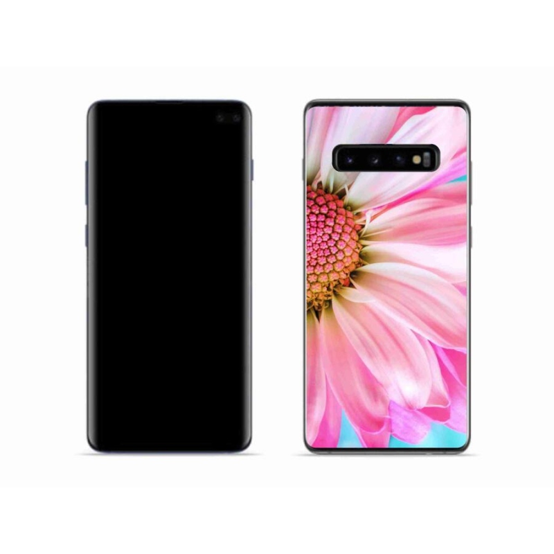 Gelový kryt mmCase na mobil Samsung Galaxy S10 - růžová květina