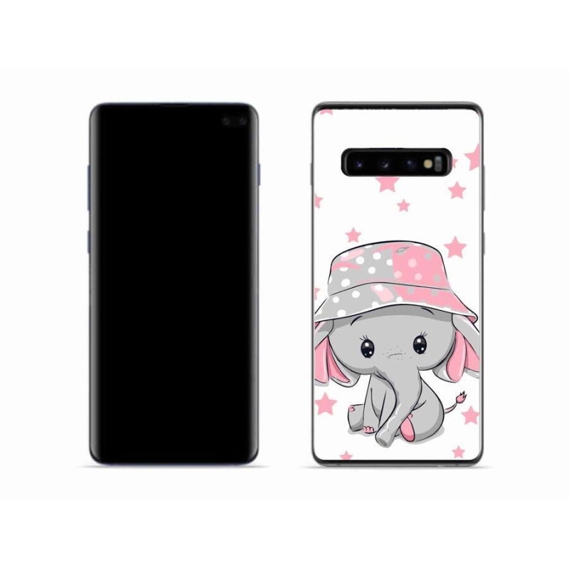 Gelový kryt mmCase na mobil Samsung Galaxy S10 - růžový slon