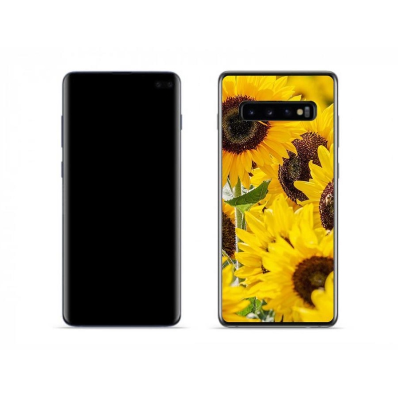 Gelový kryt mmCase na mobil Samsung Galaxy S10 - slunečnice
