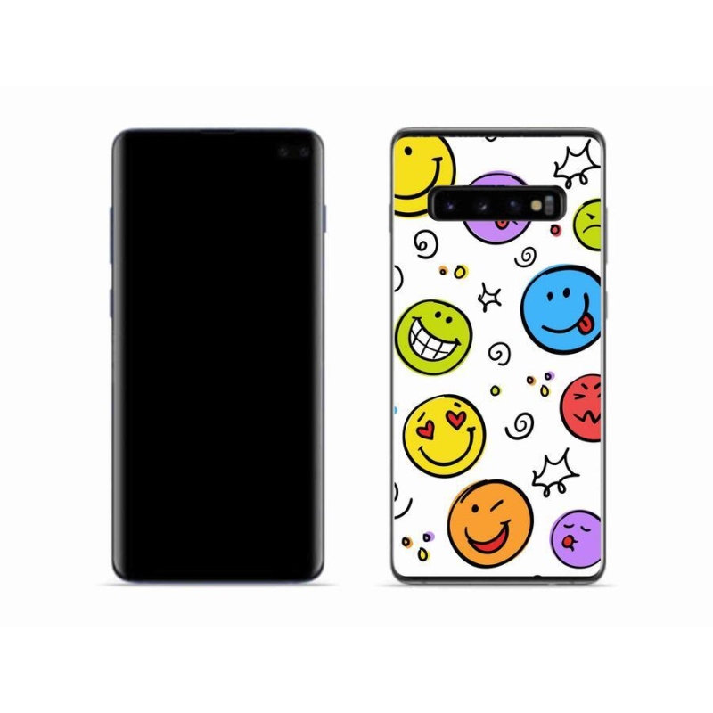 Gelový kryt mmCase na mobil Samsung Galaxy S10 - smajlíci
