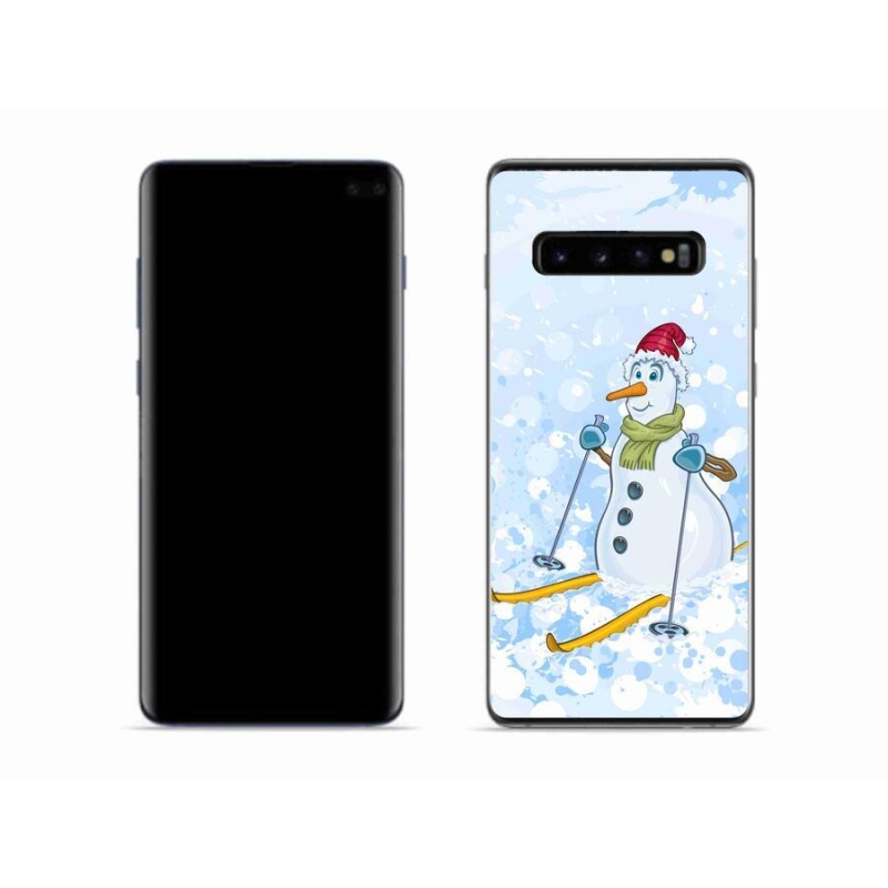 Gelový kryt mmCase na mobil Samsung Galaxy S10 - sněhulák