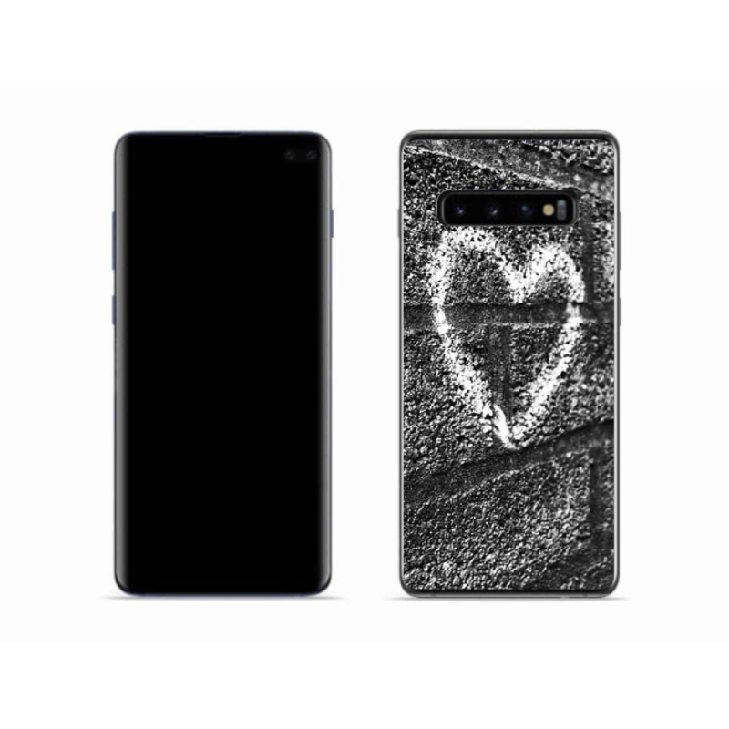 Gelový kryt mmCase na mobil Samsung Galaxy S10 - srdce na zdi