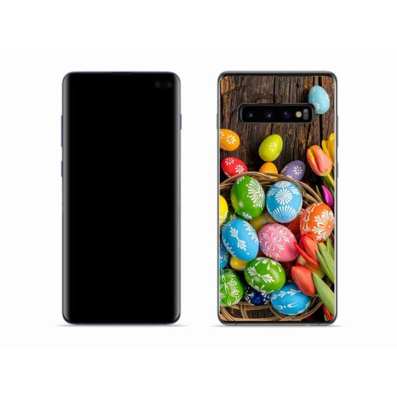 Gelový kryt mmCase na mobil Samsung Galaxy S10 - velikonoční vajíčka