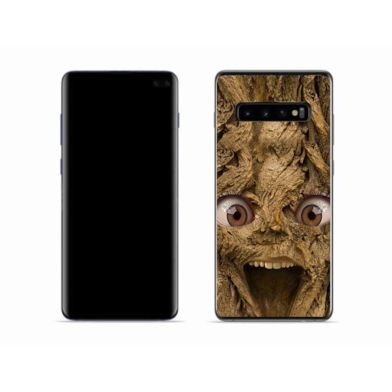 Gelový kryt mmCase na mobil Samsung Galaxy S10 - veselý strom s očima