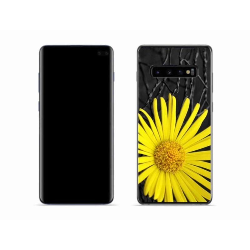 Gelový kryt mmCase na mobil Samsung Galaxy S10 - žlutá květina