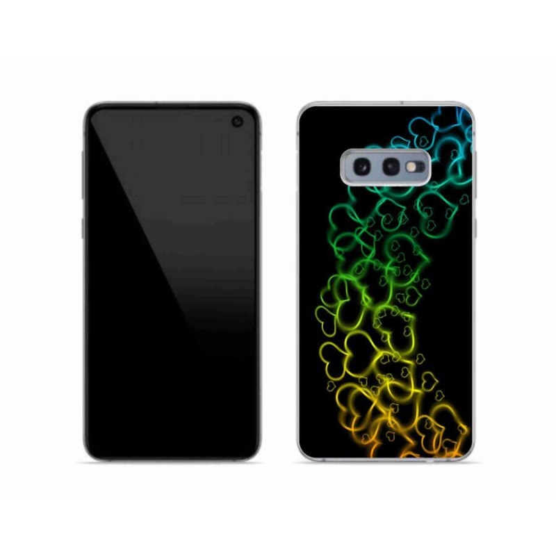 Gelový kryt mmCase na mobil Samsung Galaxy S10e - barevná srdíčka