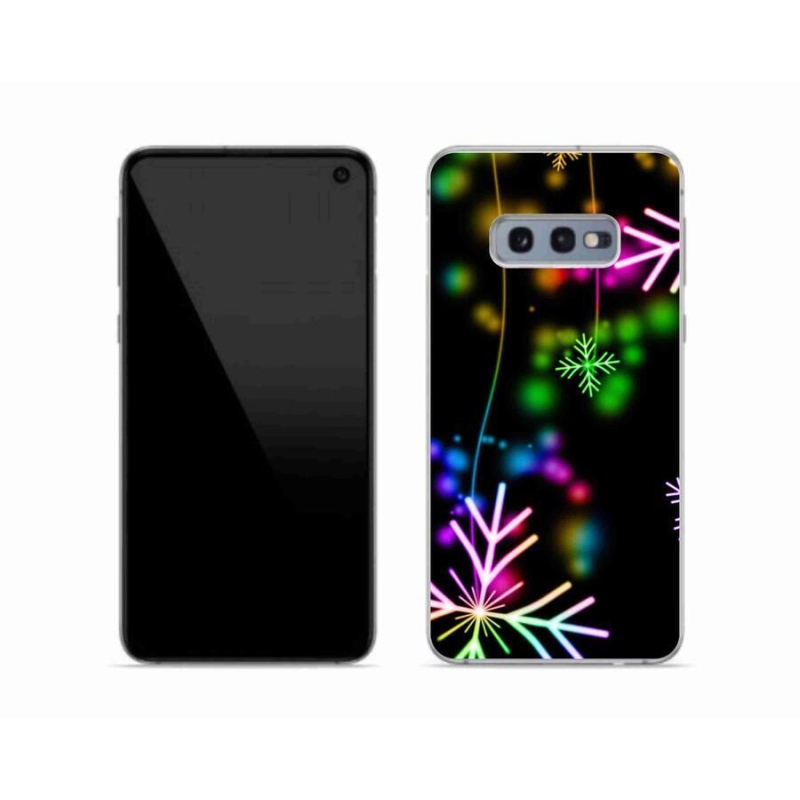 Gelový kryt mmCase na mobil Samsung Galaxy S10e - barevné vločky