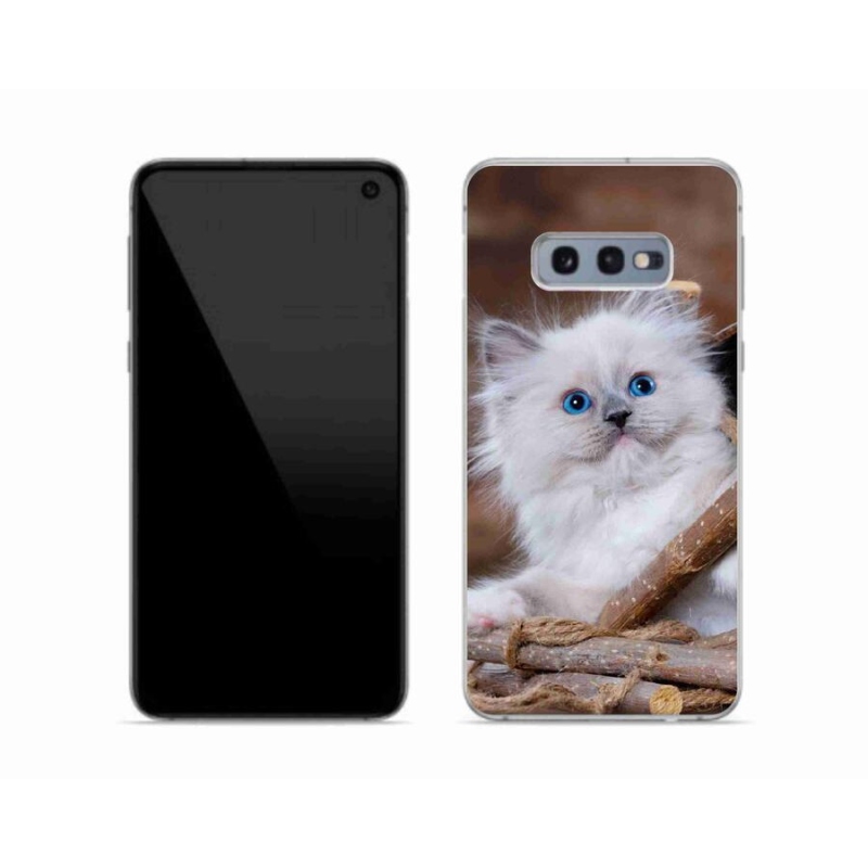 Gelový kryt mmCase na mobil Samsung Galaxy S10e - bílé kotě