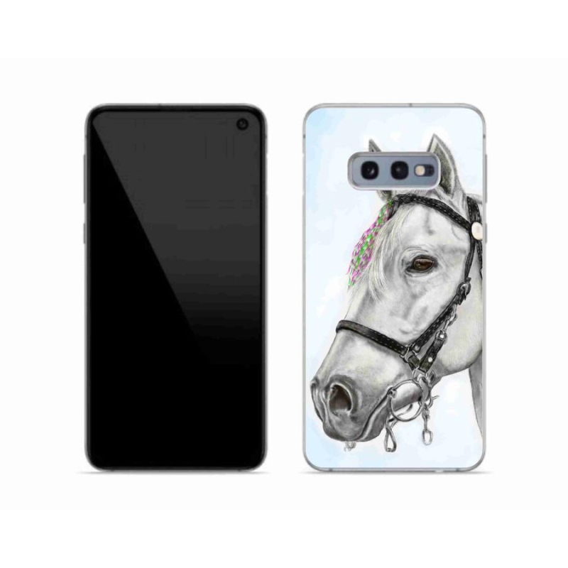 Gelový kryt mmCase na mobil Samsung Galaxy S10e - bílý kůň 1