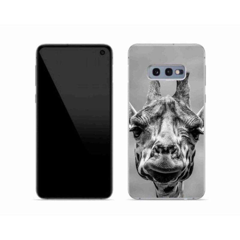 Gelový kryt mmCase na mobil Samsung Galaxy S10e - černobílá žirafa