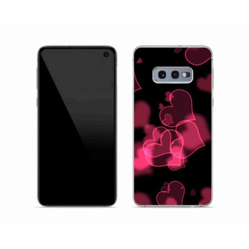 Gelový kryt mmCase na mobil Samsung Galaxy S10e - červená srdíčka